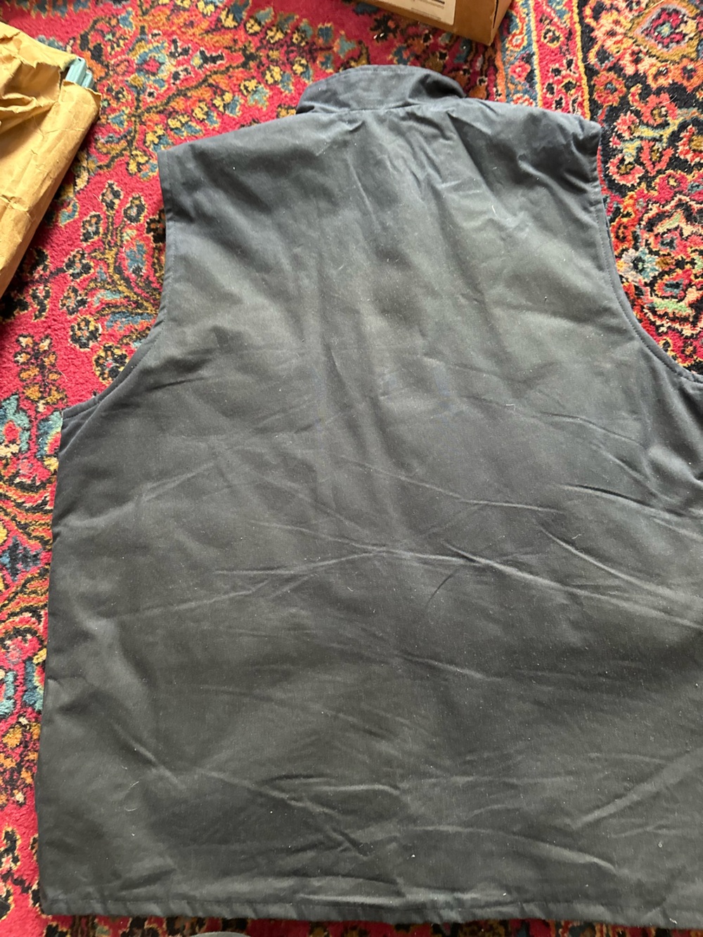 Walker & Hawkes Made in England Waxed Cotton Vest Men’s XXL Navy Blue - Picture 2 of 9